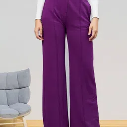 all about you Women Flared High-Rise Trousers-image-48