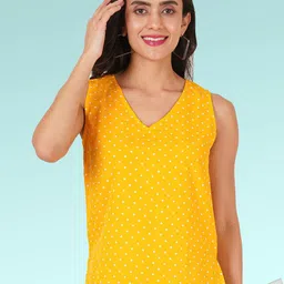 BAESD Women Polka Dots Printed Sleeveless Regular Top-image-11