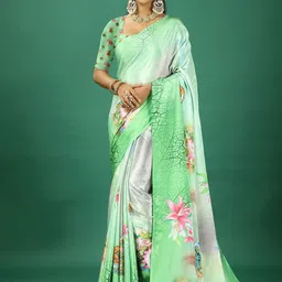 A.V.M. SILK MILLS Floral Pure Crepe Saree-image-97