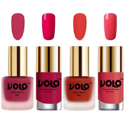 VOLO Set Of 4 Velvet Matte & Extra Shine Nail Polish - 8 ml Each - 43 - 44 - 53 - 56-54