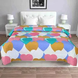 Doristyle Multi 500 GSM Checked Microfiber Double Bed Comforter-picture-3