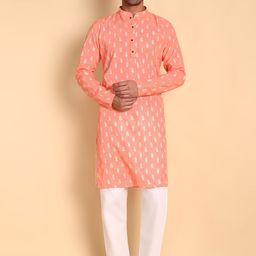 Vardha Floral Printed Mandarin Collar Straight Kurta-image-89