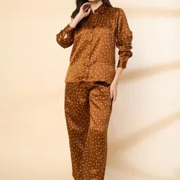 Kiarabel Retail Printed Shirt Collar Shirt With Trousers Co-Ords-image-95