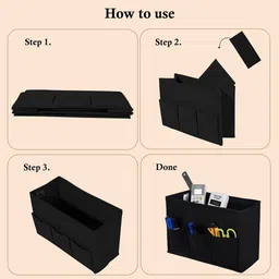 Kuber Industries Black Set of 1 Regular Desk Organiser Organisers image 3