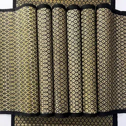MAATIR DESIGNS 7 Pieces Black & Tan Grass Table Linen Sets-33