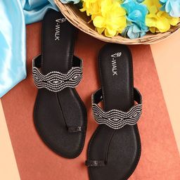 V-WALK Women Embellished One Toe Flats-image-41
