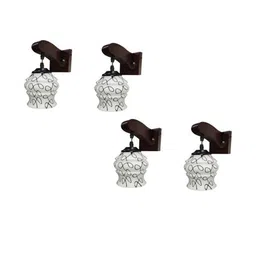 Somil Premium Designer Glass Wall / Night Lamp Elegant & Stylish Dcor Accent for Modern Interiors, Color- Black, White, Size:- 21.5 X 26.5 X 25.5 CM-image-78