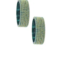 NMII Set Of 12 Beaded & Moti Work Bangles image 4
