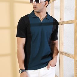 Rigo Colourblocked Polo Collar Cotton T-shirt-image-27