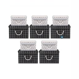 Aura Black Set of 6 Reusable Drawer Organiser Organisers-11