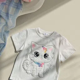 LULU & SKY Girls Printed Applique Slim Fit T-shirt-picture-12
