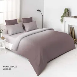 Myntra Elegant Homes Purple & Grey Cotton 200 TC King Bedsheet Set-2.74 m x 2.74 m-image-23