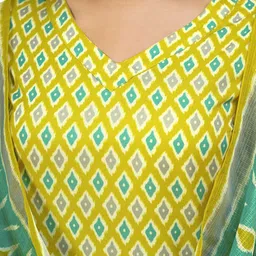 anouk rustic Anouk Women Printed Regular Kurta with Trousers & With Dupatta image 2