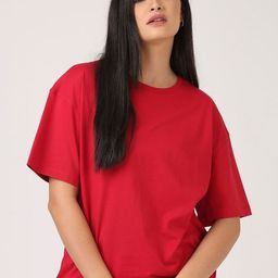 Jolene.club Cherry Round Neck Cotton Oversized T-shirt-image-58
