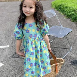 StyleCast x Revolte Girls Floral Print Puff Sleeve A-Line Dress-image-86