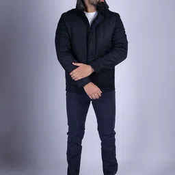 HUE & HIDE Men Colourblocked Puffer Jacket with Patchwork-picture-28