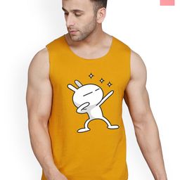 SLOWLORIS Pack Of 2 Printed Round Neck Bio-Wash Cotton Gym Vests-picture-30