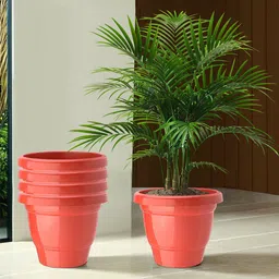 Kuber Industries Set Of 5 Red Planter With Pot-63