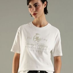 Tommy Hilfiger Printed Polo Collar Drop-Shoulder Sleeves Cotton Relaxed Fit T-shirt-picture-18