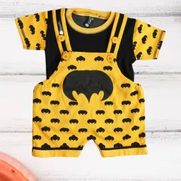 BAESD Infants Printed Pure Cotton Dungaree With T-Shirt-12