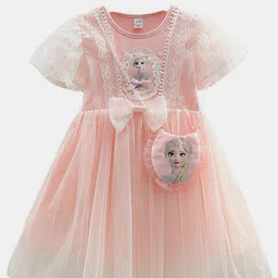 YK Kids-Girls Solid Round Neck Fit & Flare Dress-image-62