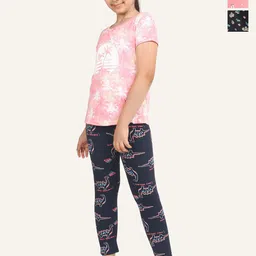 ariel Girls Pack Of 3 Printed Cotton Ankle Length Leggings-image-40