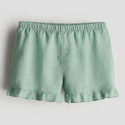 H&M Frilled Linen Shorts-image-6