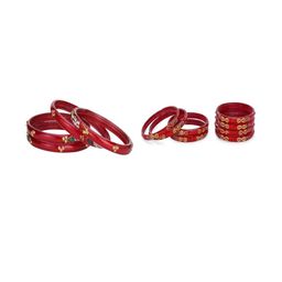 SOMIL Women Pack Of 2 Red Glass Ethnic Handcrafted Traditional Bangle-image-50