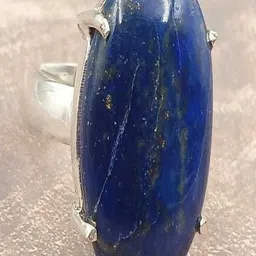Shrim jewels German Silver Lapis Lazuli Studded Adjustable Oxidised Finger Ring-picture-45