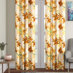 Cortina 2 Pieces Floral Printed Long Door Curtains-picture-19