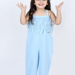 THE LITTLE CELEBS Girls Self Design Basic Jumpsuit-image-37