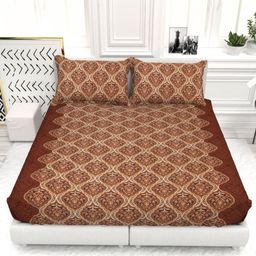 THE WHITE MOSS Maroon 250 TC King Bedsheet with 2 Pillow Covers-image-11