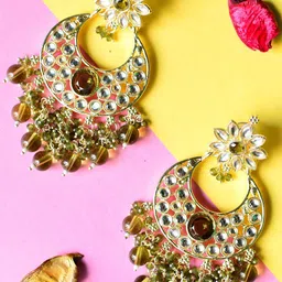 GRLIE Contemporary Stone Studded Jhumkas-58