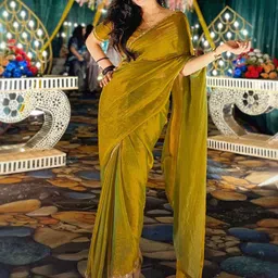 Sidhidata Beads and Stones Tissue Tussar Saree-picture-2