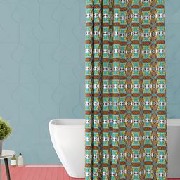 ArtzFolio Blue & White Printed Waterproof Shower Curtain-image-24