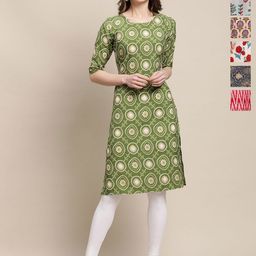 7Threads Women Pack Of 6 Ethnic Motifs Printed Daily Straight Kurtas-image-75