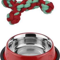 Anti-Skid bowl, with pet toys washable bowl Stainless Steel Pet Bowl-image-100