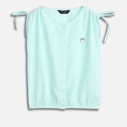 Allen Solly Junior Girls Checked V-Neck Cotton Top-picture-30