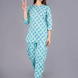 MISS REKHA Printed Pure Cotton Tunic & Trousers Co-Ords-picture-44