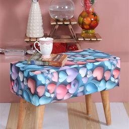 Shadowkart Blue & Pink Printed Wooden Rectangle Shaped Ottomans-image-100