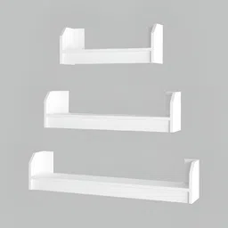 SIVOM 3 Pieces White Multipurpose Modular Wall Shelves image 2