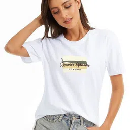 LAUREN ADAMS Women Typography Printed Pure Cotton T-shirt-image-85