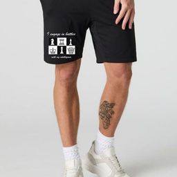 FABSTIEVE Men Graphic Printed Monochrome Mid-Rise Cotton Shorts-image-6