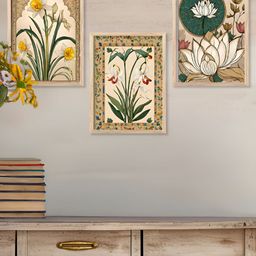 Kotart Brown & Green 3 Pieces Floral And Botanical Printed Wooden Wall Arts-picture-40
