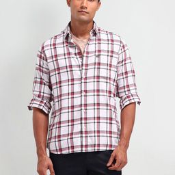 Arrow Sport Men Modern Spread Collar Solid Cotton Slim Fit Casual Shirt-image-85