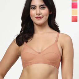 LILY anpas Women Pack Of 4 Solid Full Coverage Non Padded Non Wired Regular Everyday Bra-15