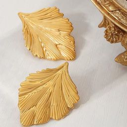 KRENOZ Gold-Plated Leaf Shaped Studs-image-67