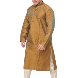 Exotic India Men Self Design Kurta with Churidar &-picture-48