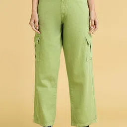BAESD Women Cotton Wide Leg High-Rise Jeans-image-99