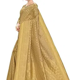 KALINI Woven Design Zari Pure Silk Fusion Saree image 5